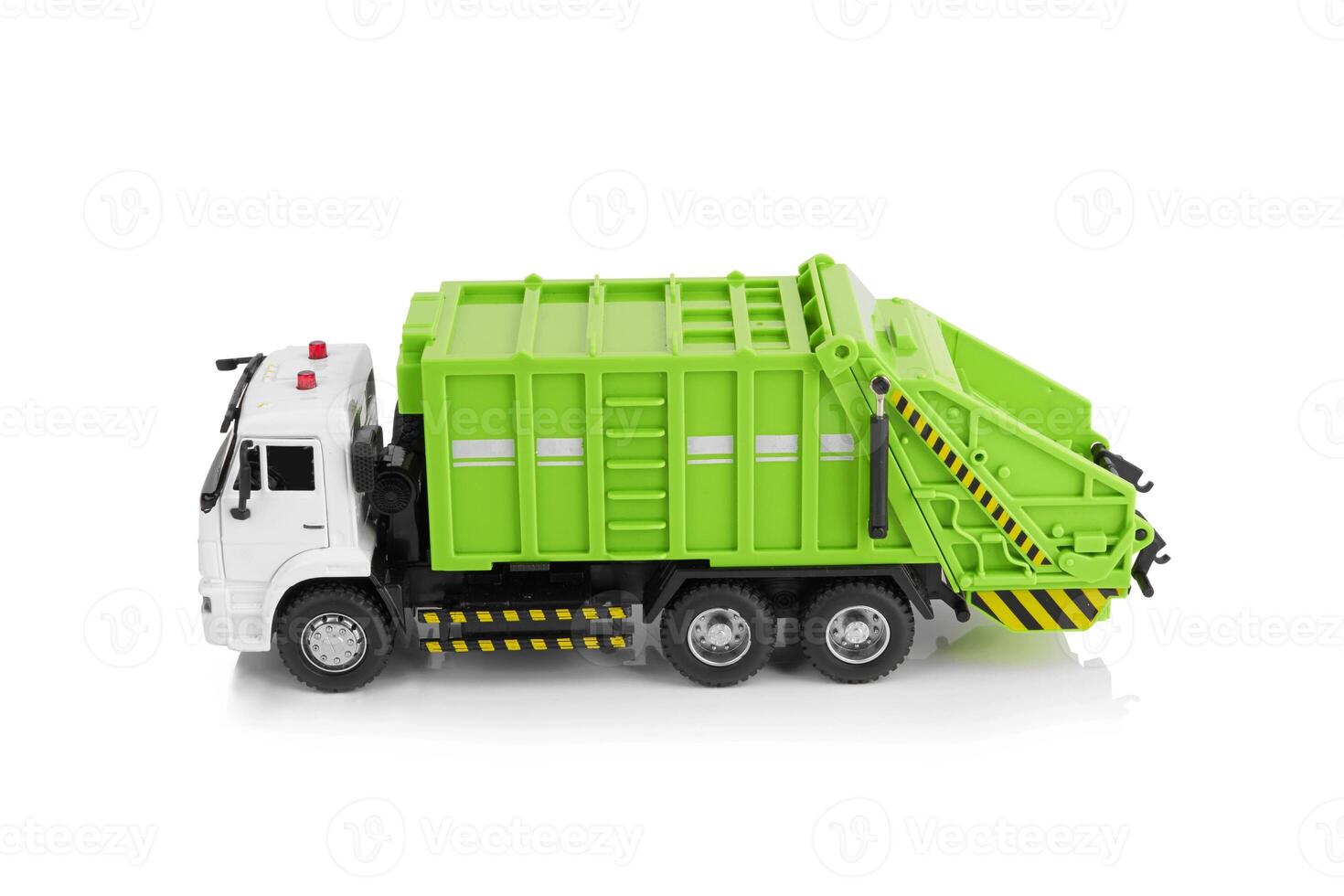 Garbage truck on white photo