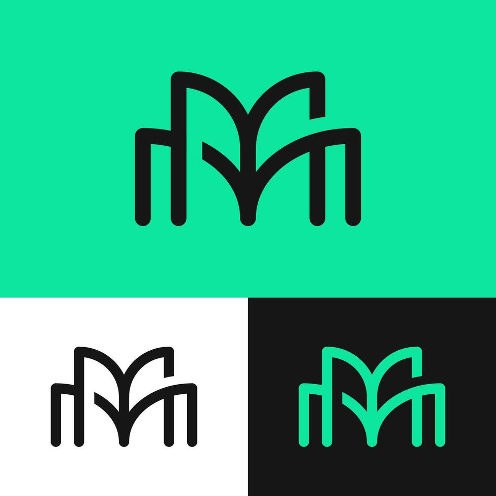 The double combination logo identity 'MM' shows strength and uniqueness in every aspect vector