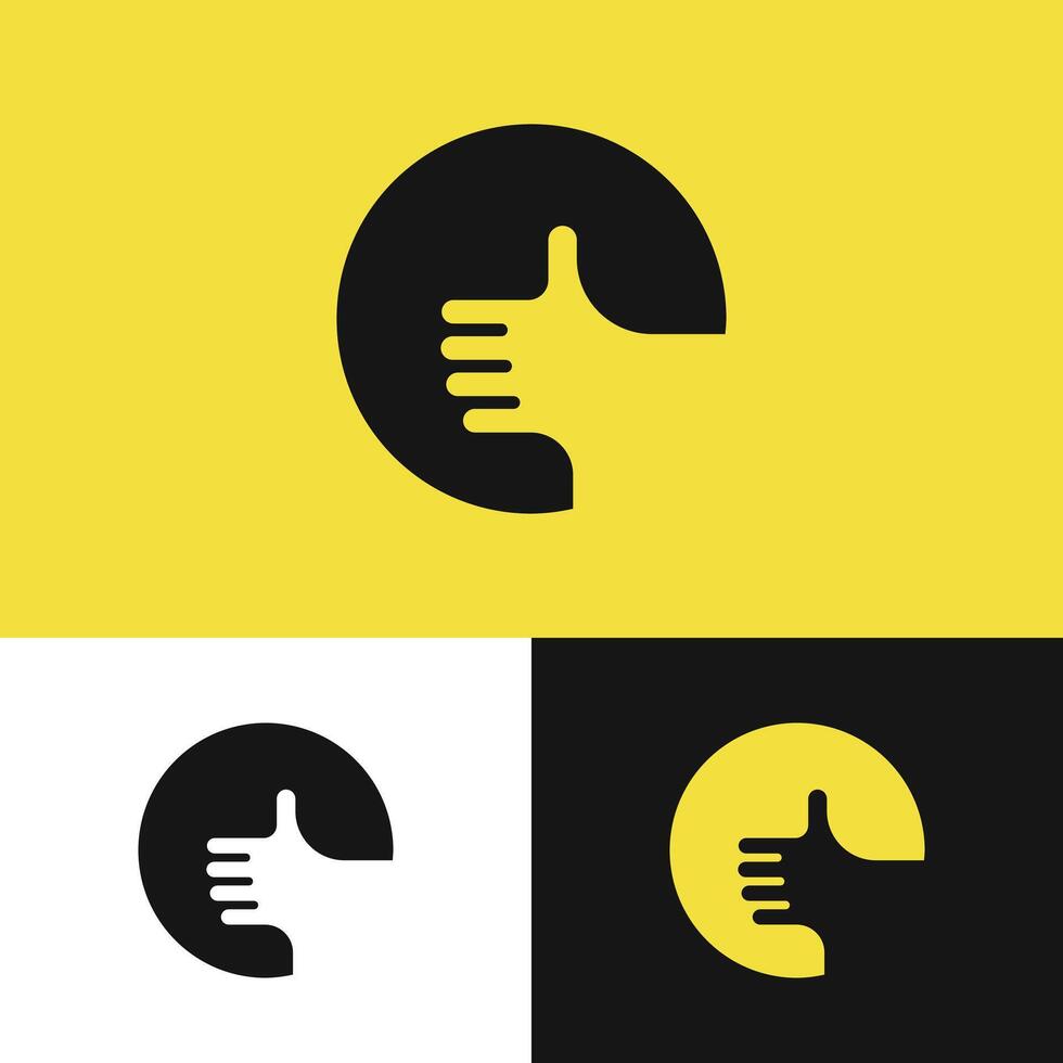 The approved design creativity combines the letter 'E' with a thumbs up, symbolizing a well-received idea vector
