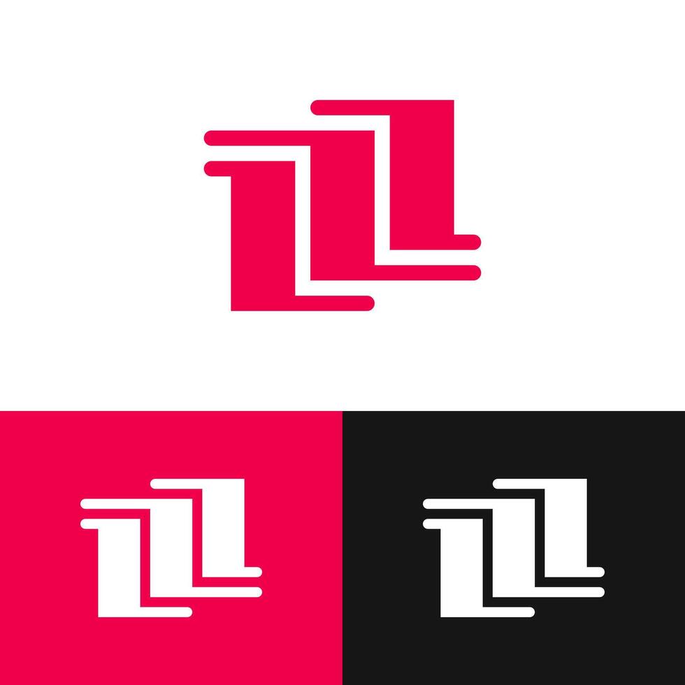 The square 'M' ambigram logo creates a stable and structured impression vector