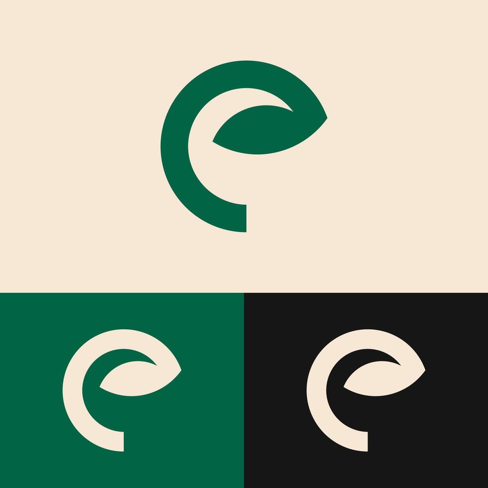 The natural harmony of the design combines the letter 'E' with the shape of a leaf, reflecting growth and freshness vector