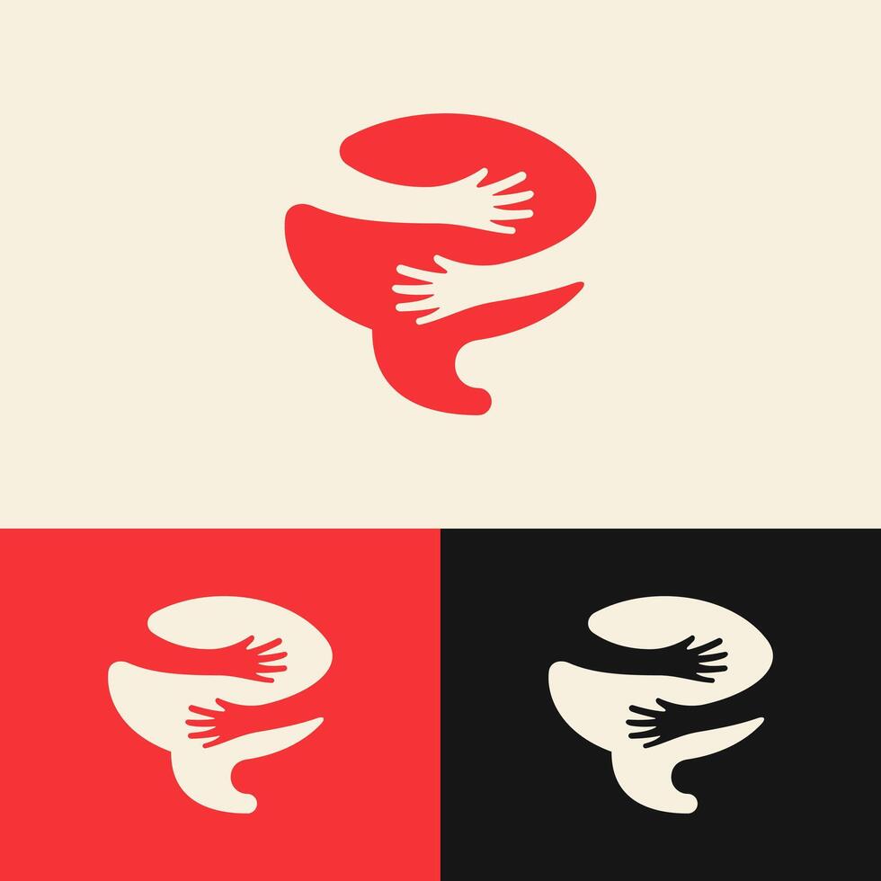 A good combination of hug logo and balloons in chat creates a friendly atmosphere vector