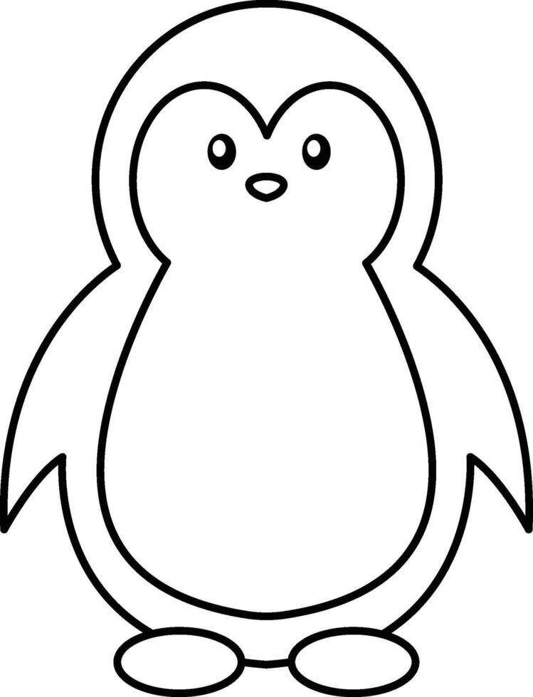 Cute Animal Penguin Outline vector
