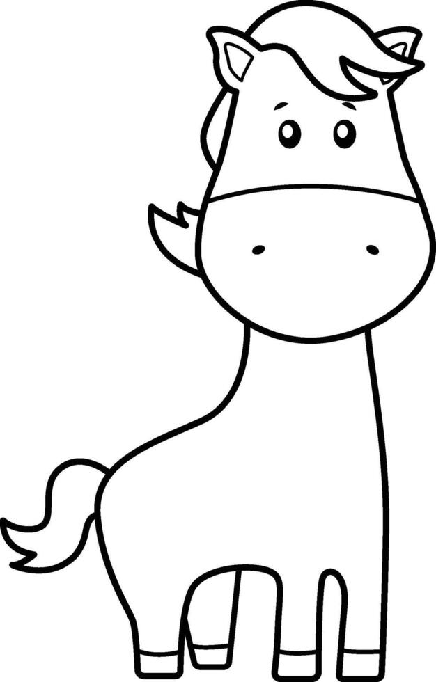 Cute Animal Horse Outline vector