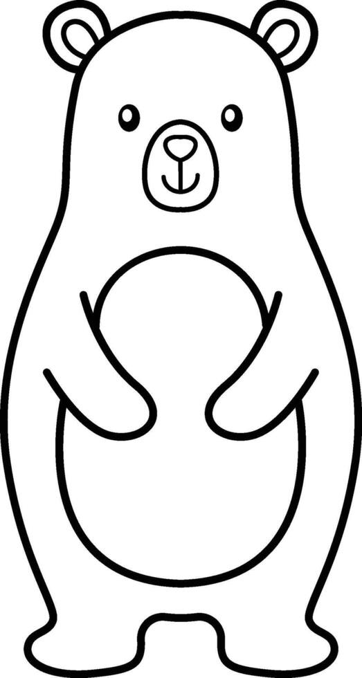 Cute Animal Bear Outline vector