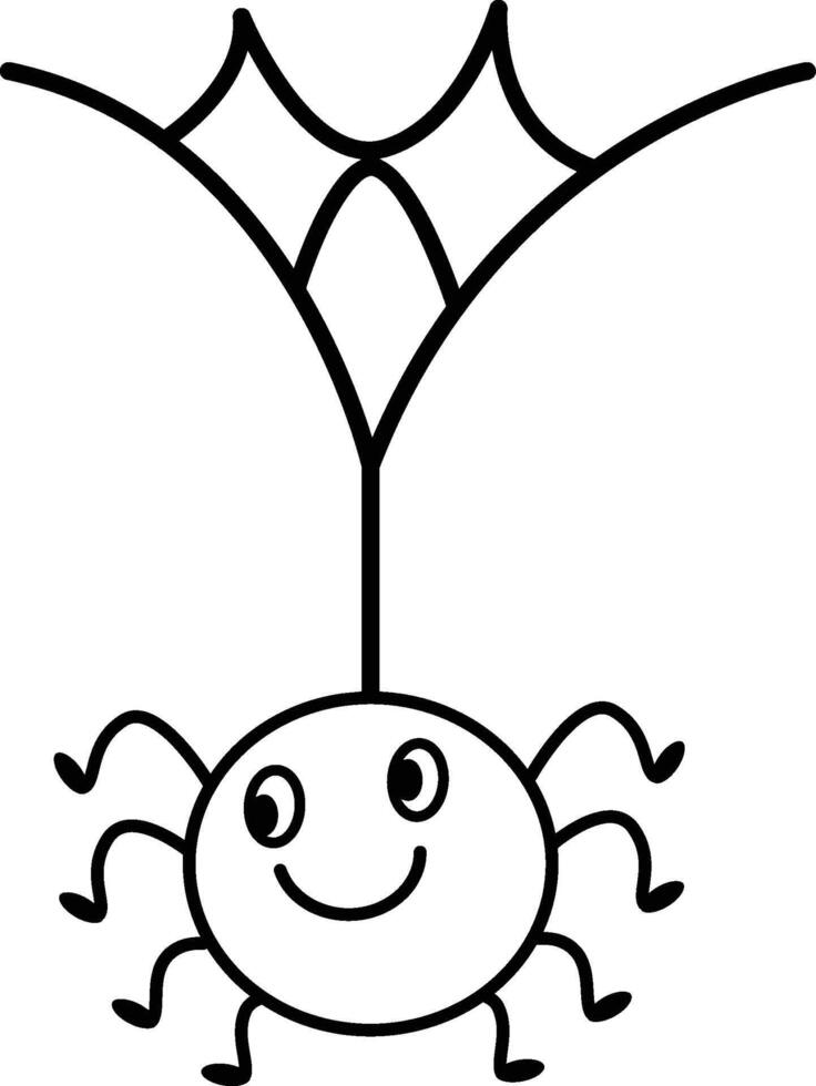 Cute Animal Spider Outline vector