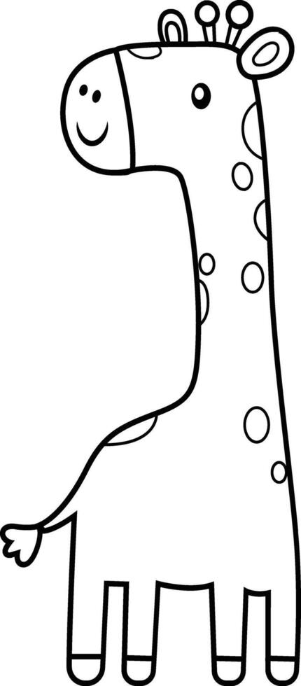 Cute Animal Giraffe Outline vector