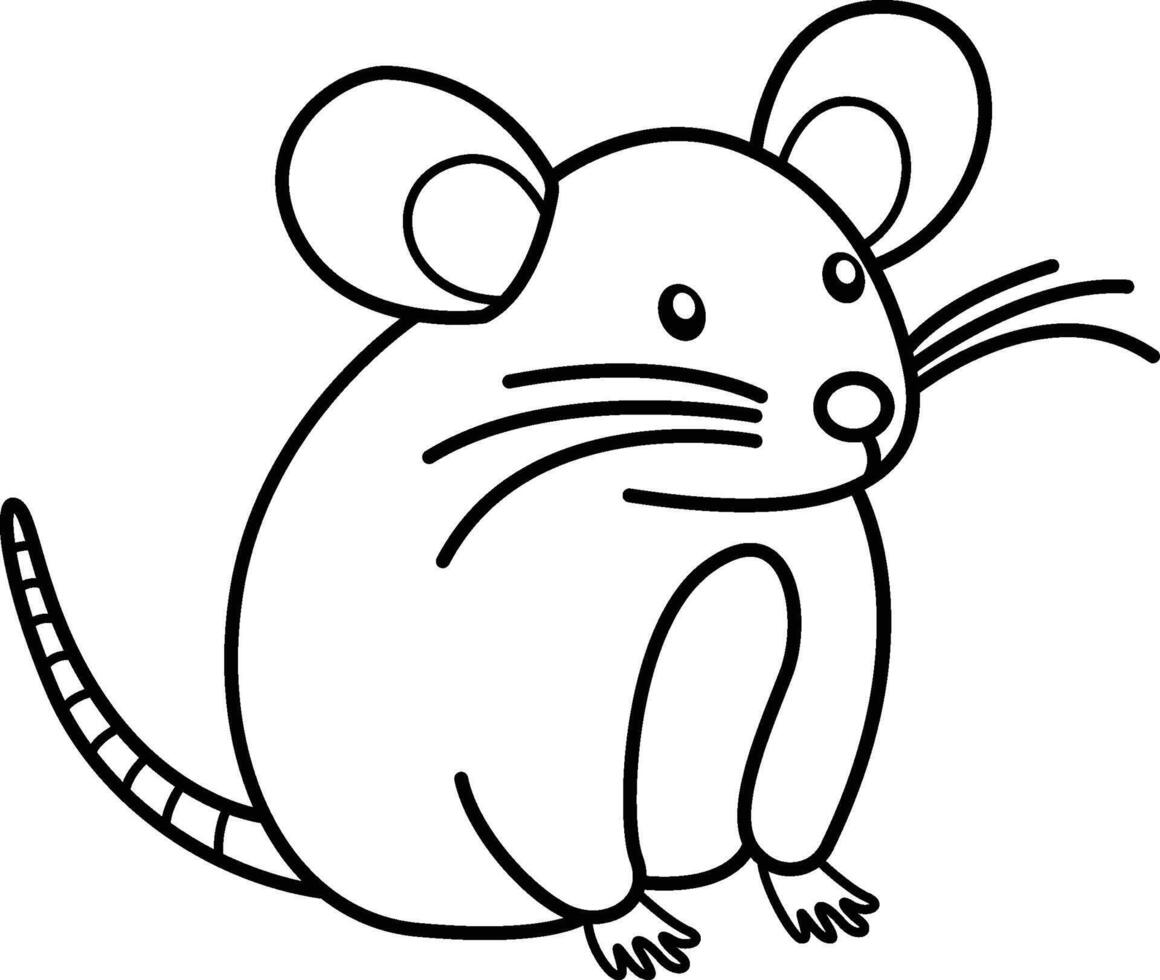 Cute Animal Rat Outline vector