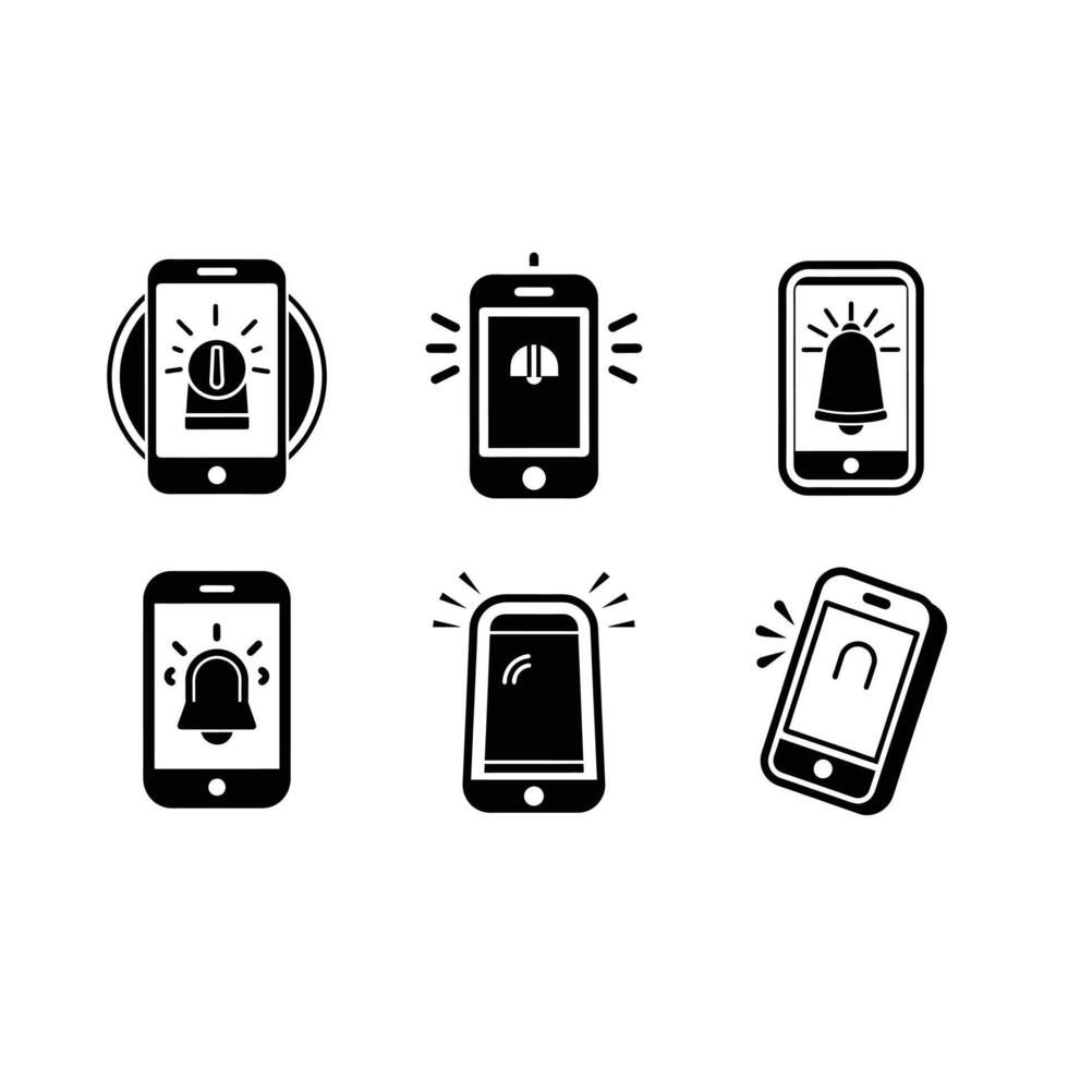 Stylish smartphone alarm in line art for modern graphics vector