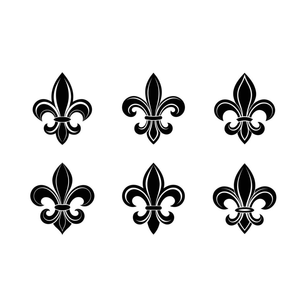 Elegant fleur-de-lis heraldic art in line art style. Perfect for design vector