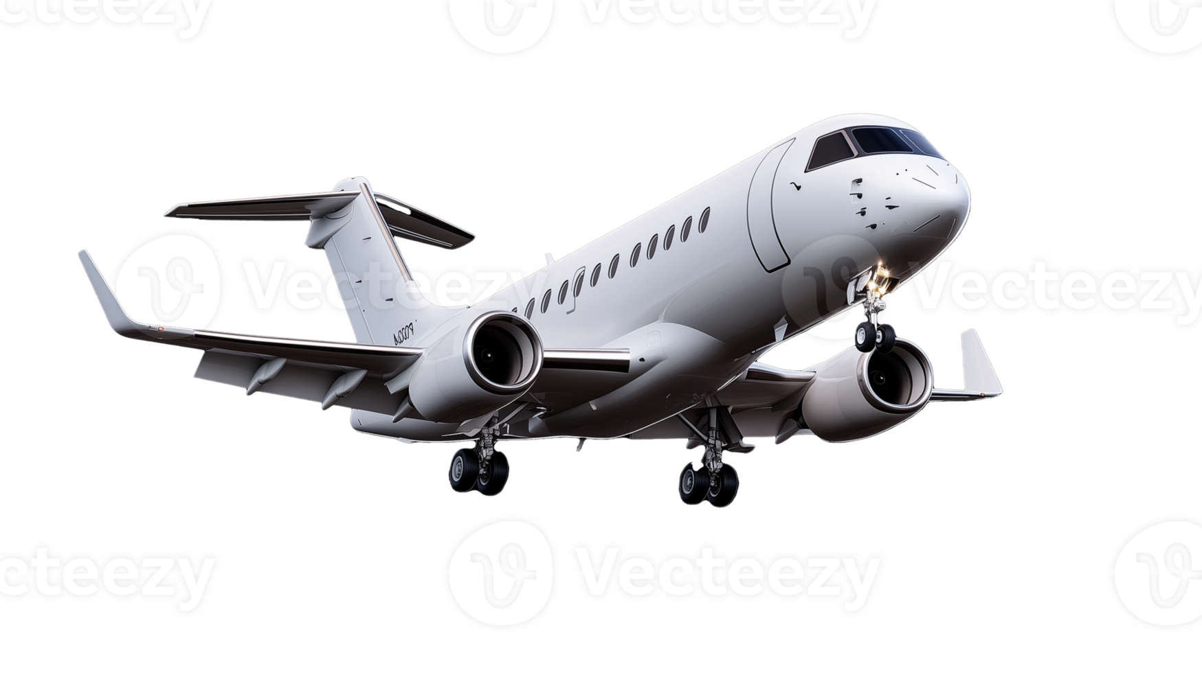 Private jet taking off on a transparent background png