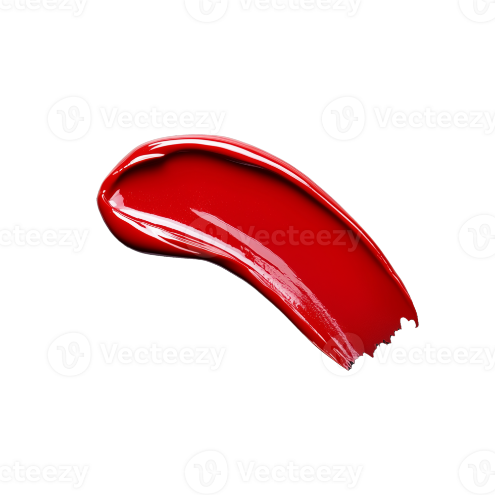 Red paint stroke in a bold abstract form on a transparent background png