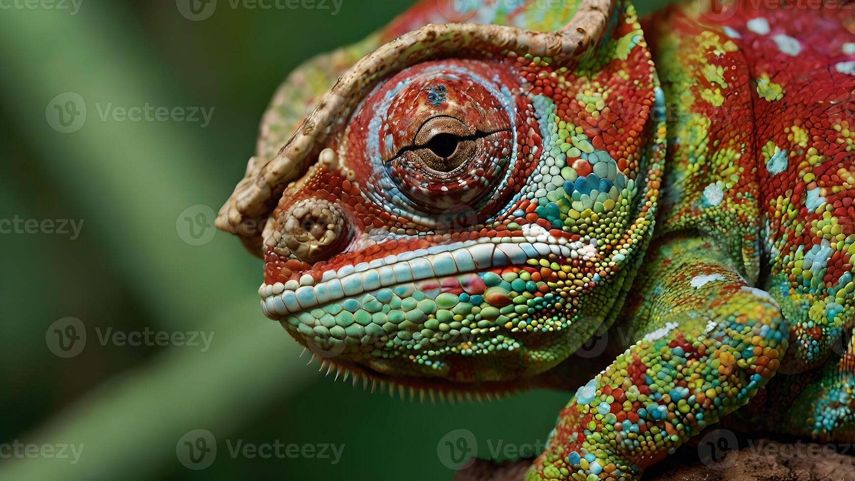 Close Up of a Chameleon's Eye and Skin Texture photo