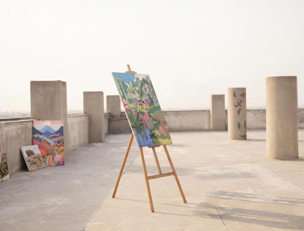 painting frame on the roof photo