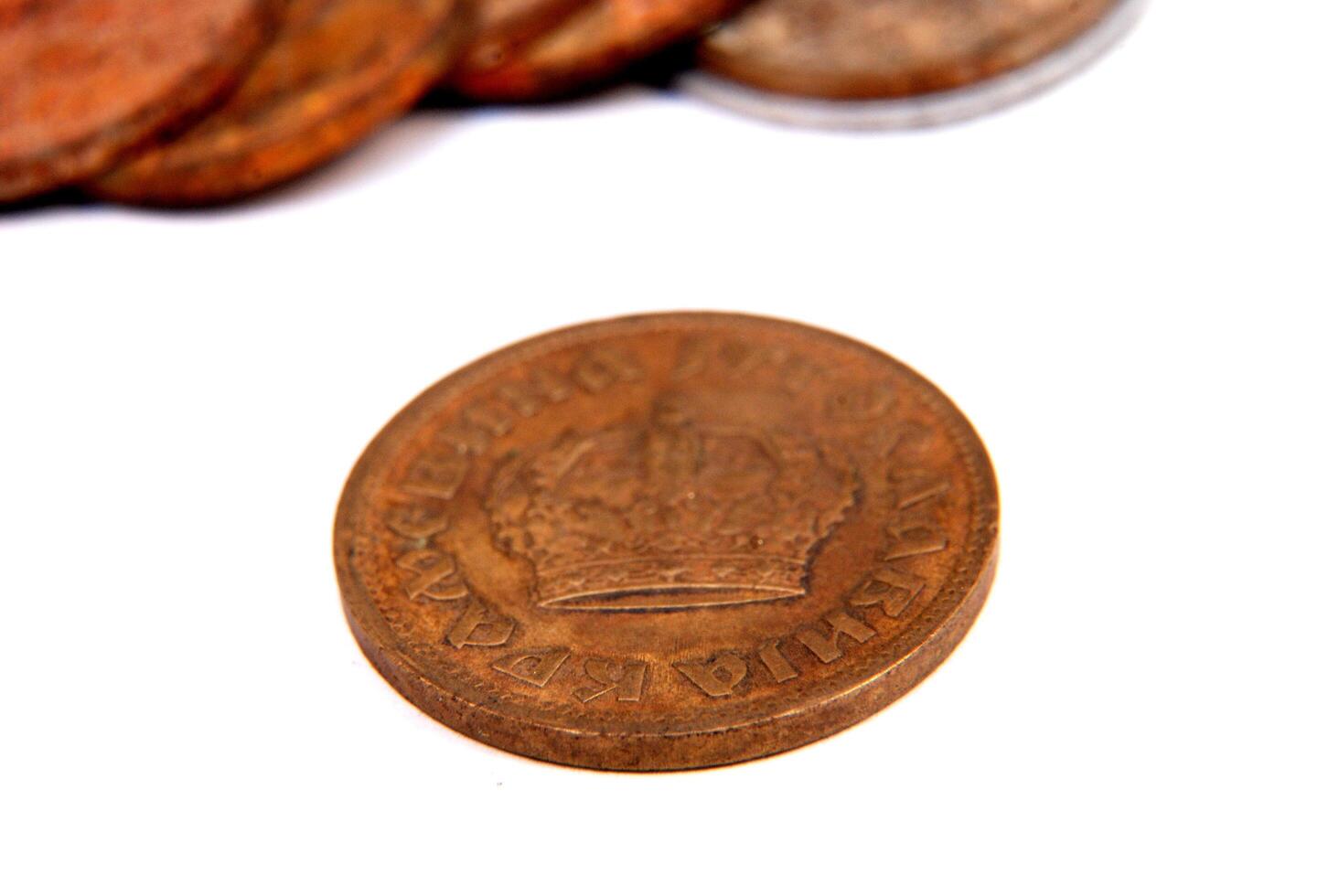 Vintage old rusty coins photo