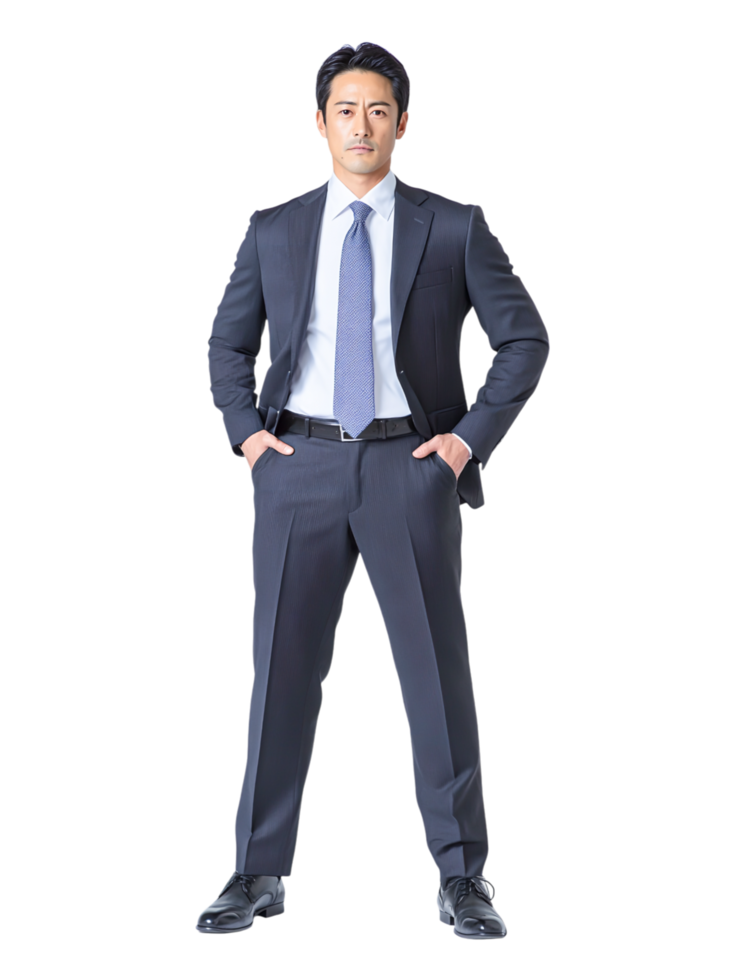 Professional Man in Business Suit with Confident Stance png