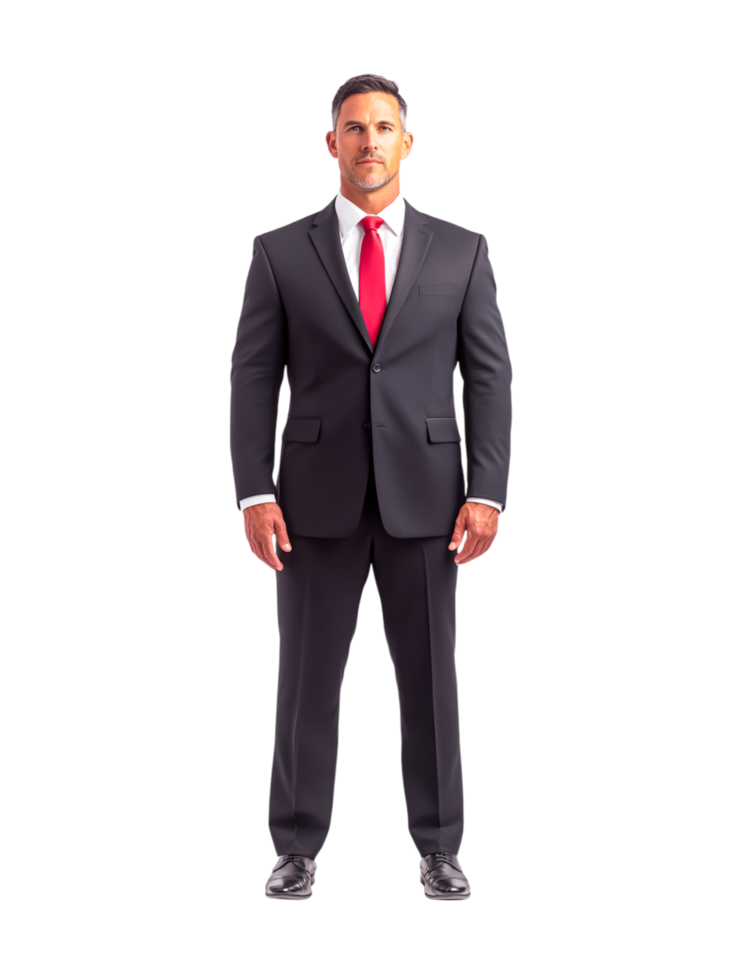 Professional Man in Formal Suit and Red Tie png