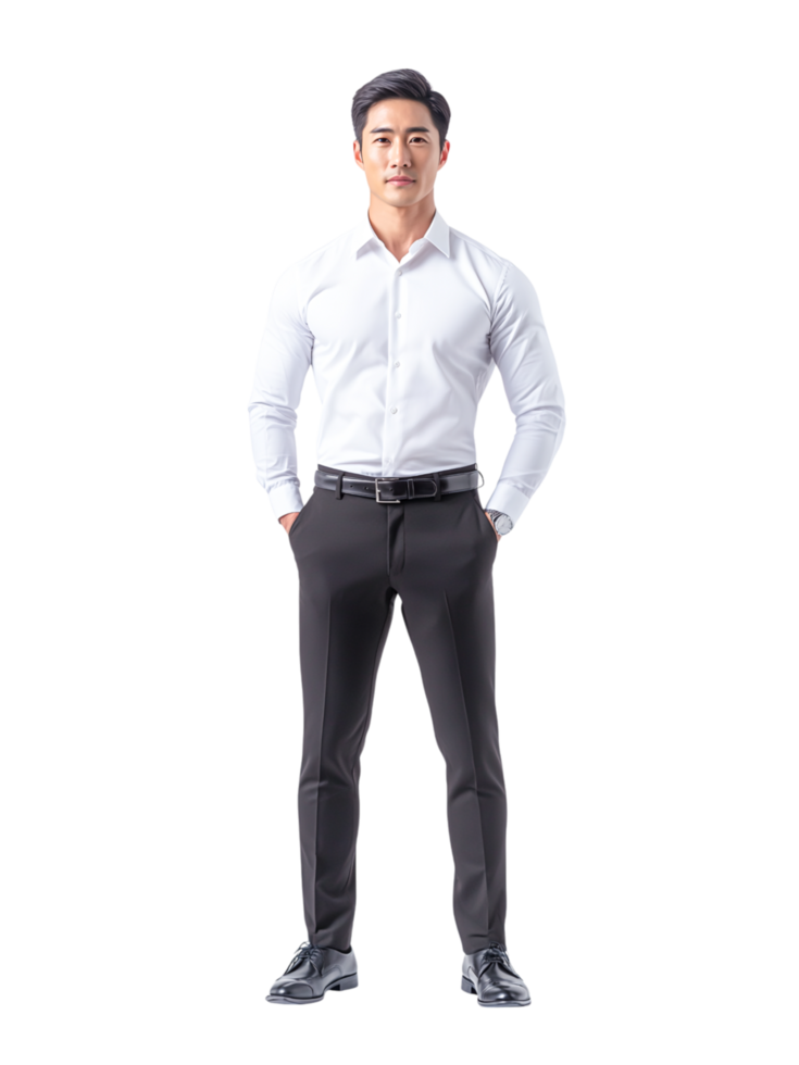 Businessman in Formal Attire Standing Confidently png