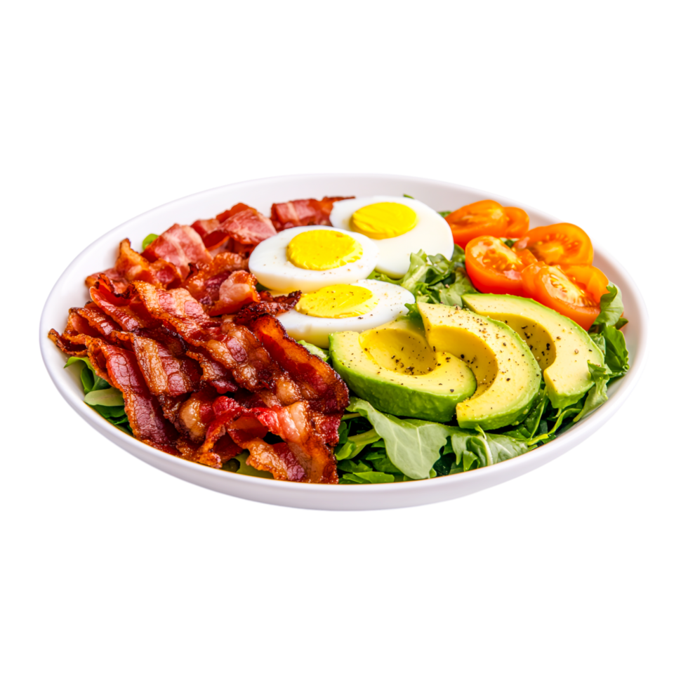 Fresh Salad with Bacon and Eggs for Healthy Meal png