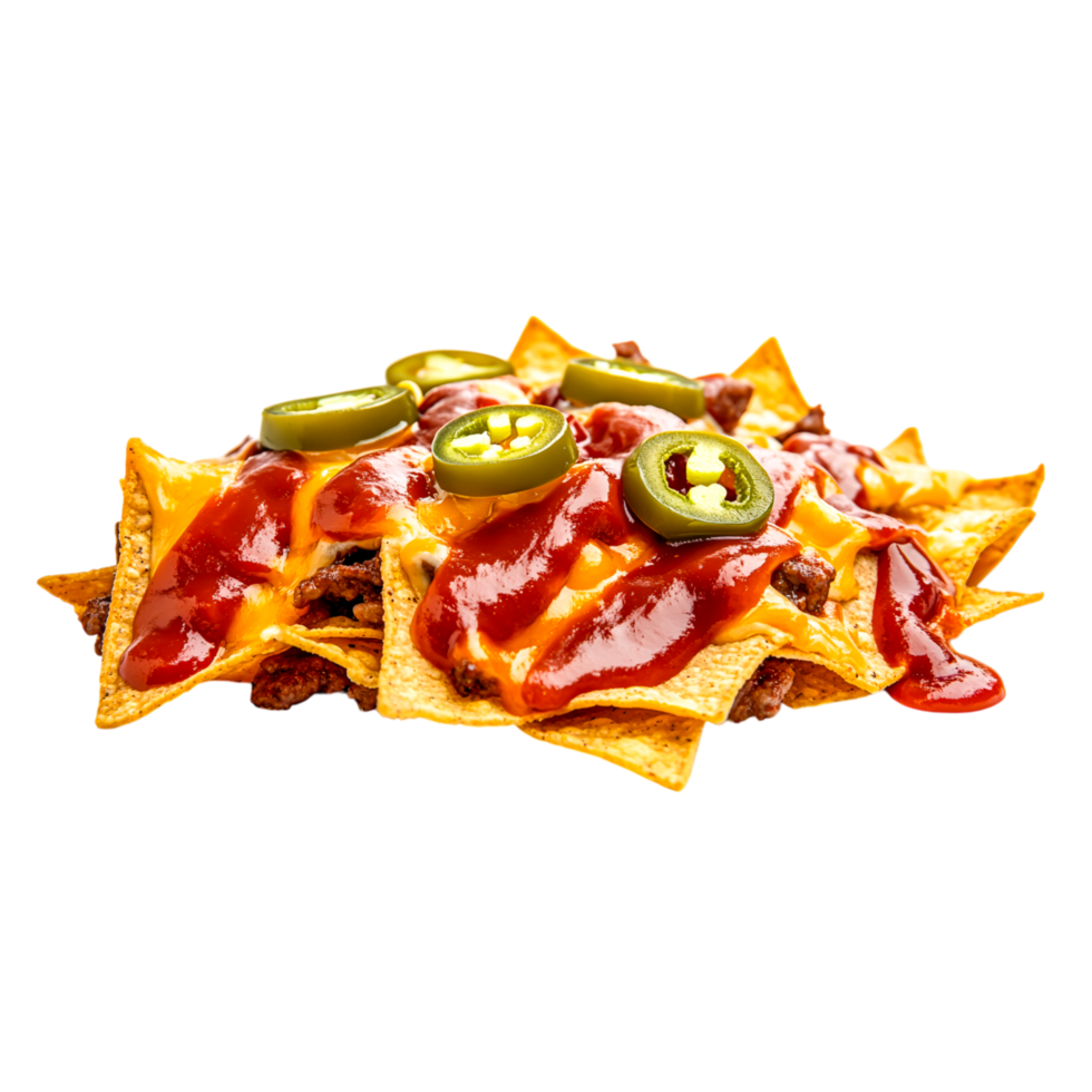 Delicious Nachos with Toppings and Sauces png