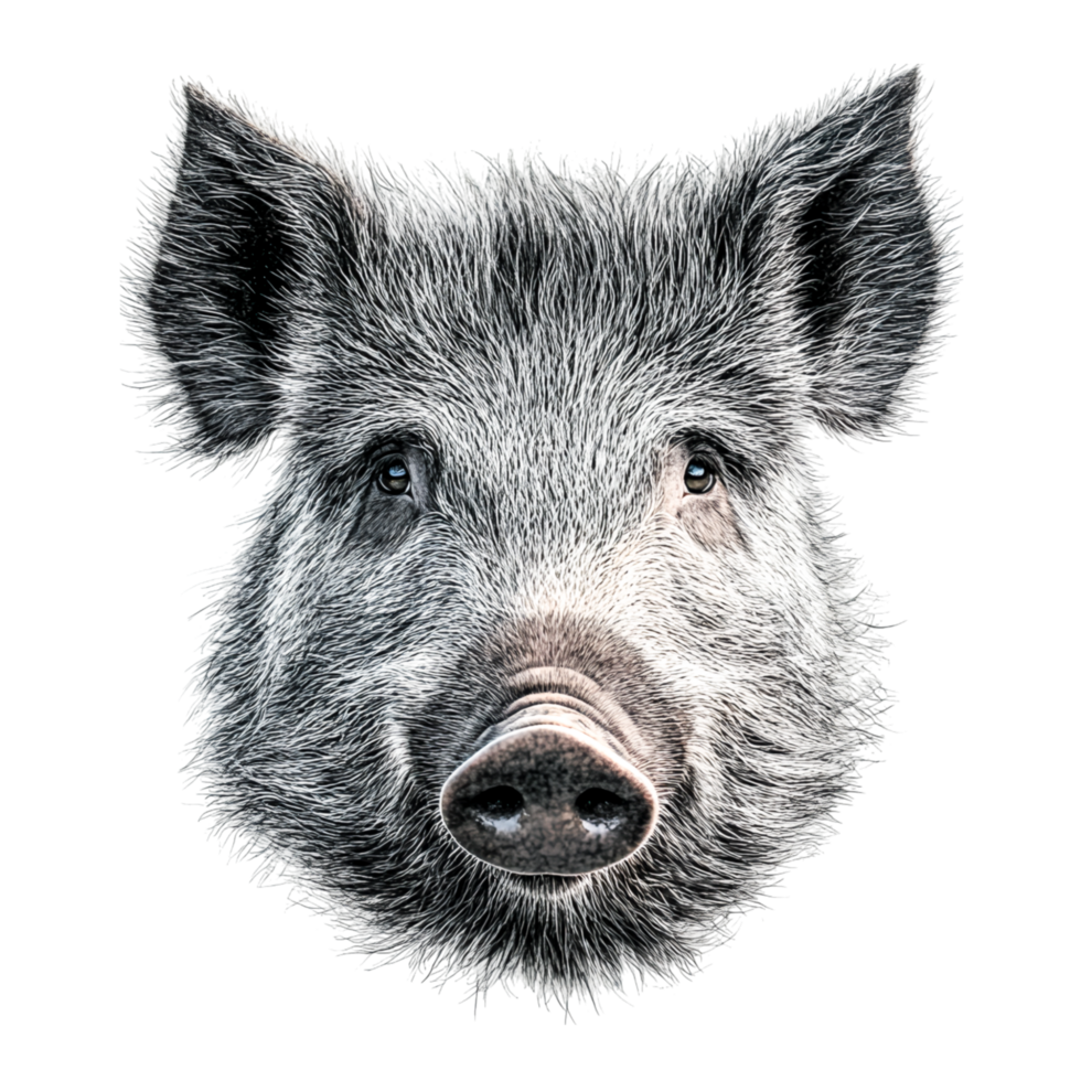 Realistic Pig Head Illustration for Farm and Animal Themes png