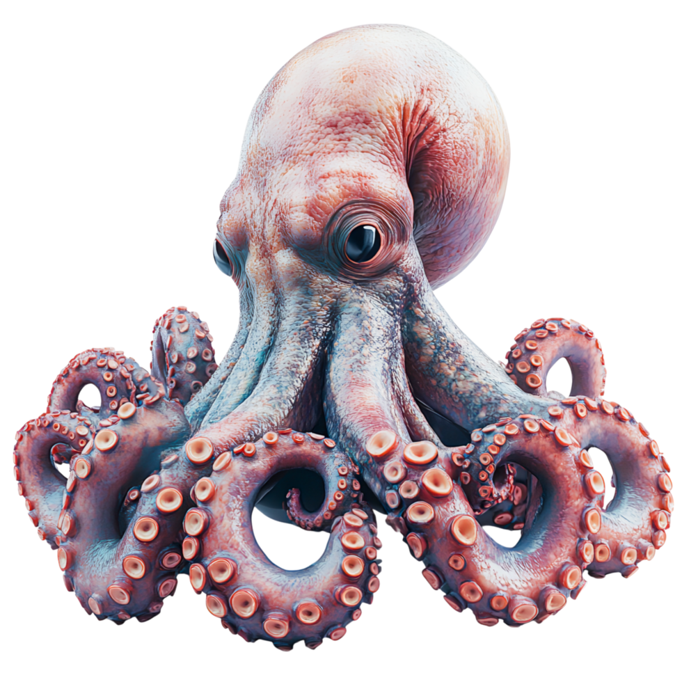 Colorful Octopus with Dynamic Tentacles png