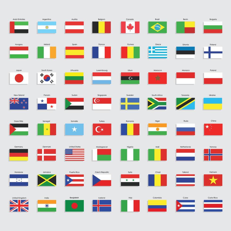 Flags of the world, illustration vector