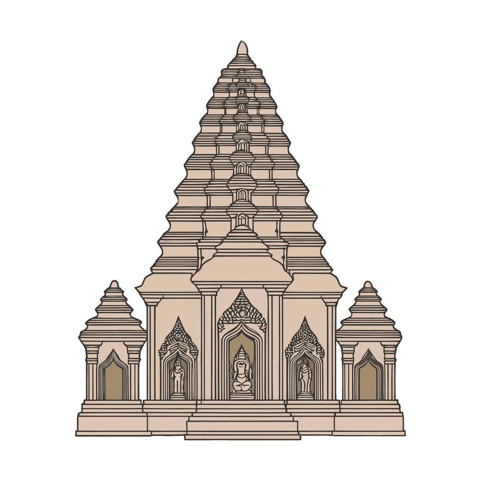 An illustration of a temple in thailand vector
