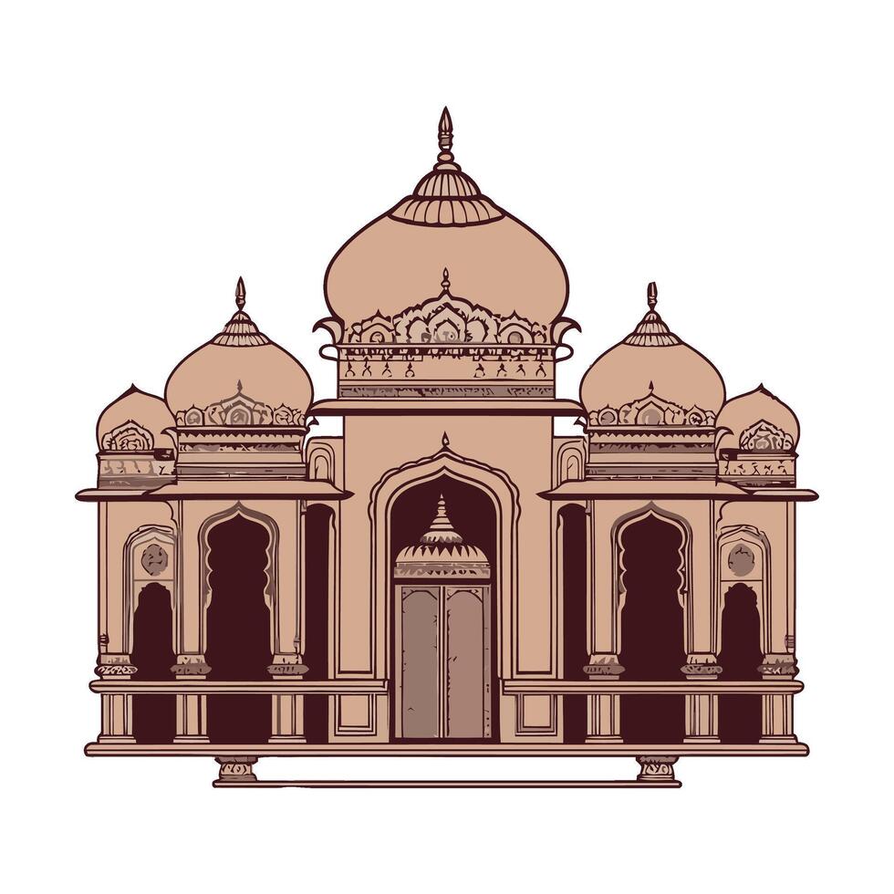 An illustration of a building with domes vector