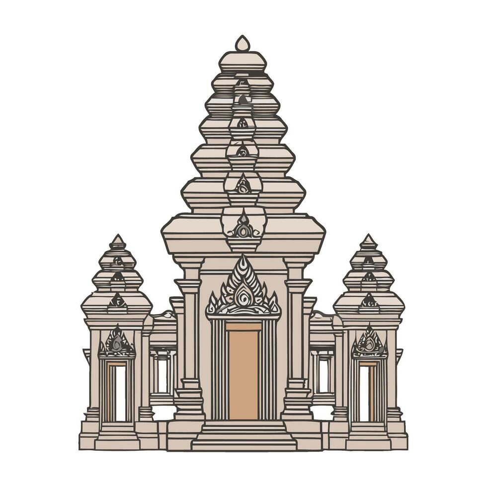 An illustration of a temple in thailand vector