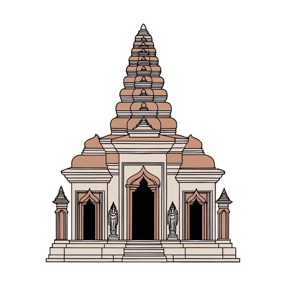 An illustration of a temple in thailand vector