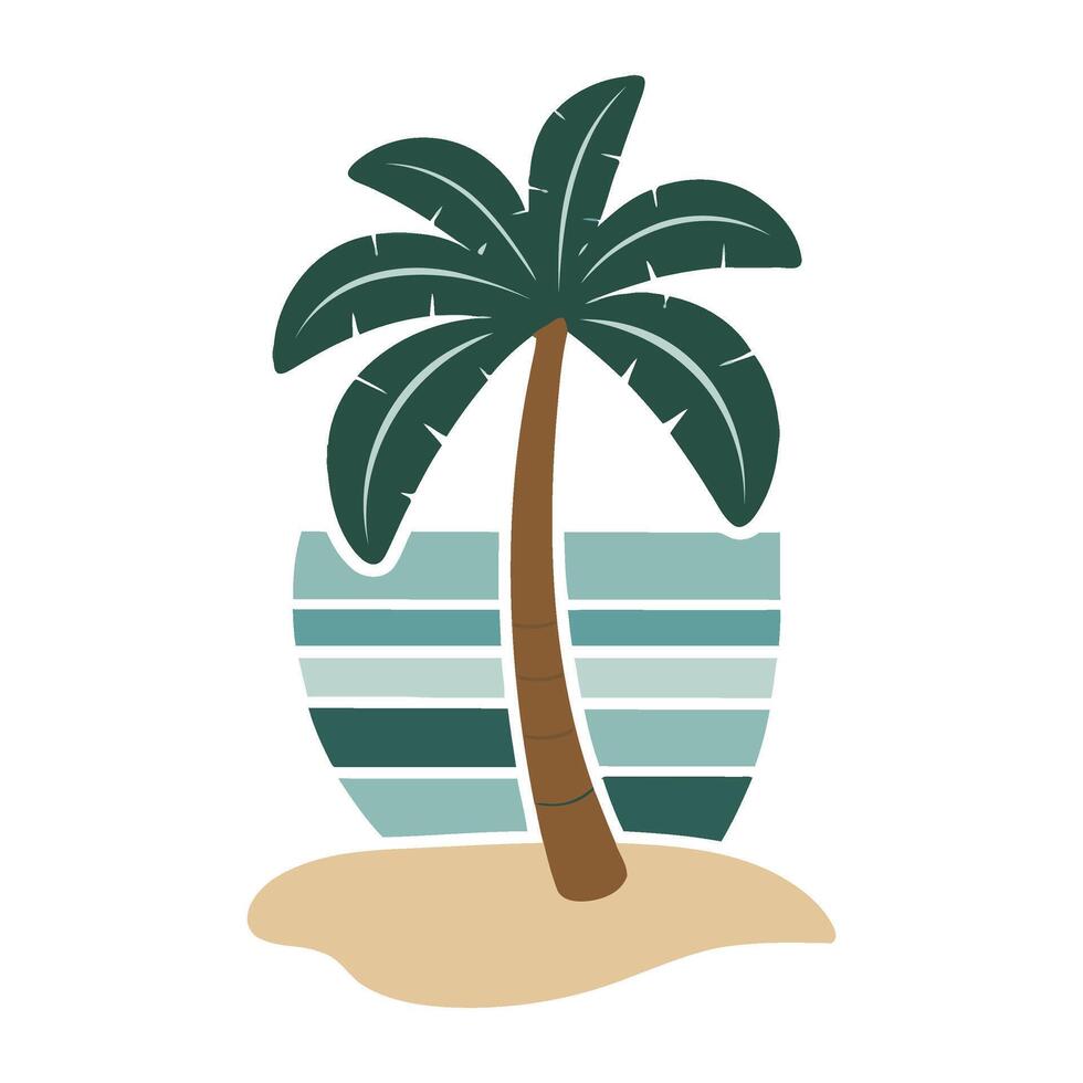 Palm tree on the beach vector