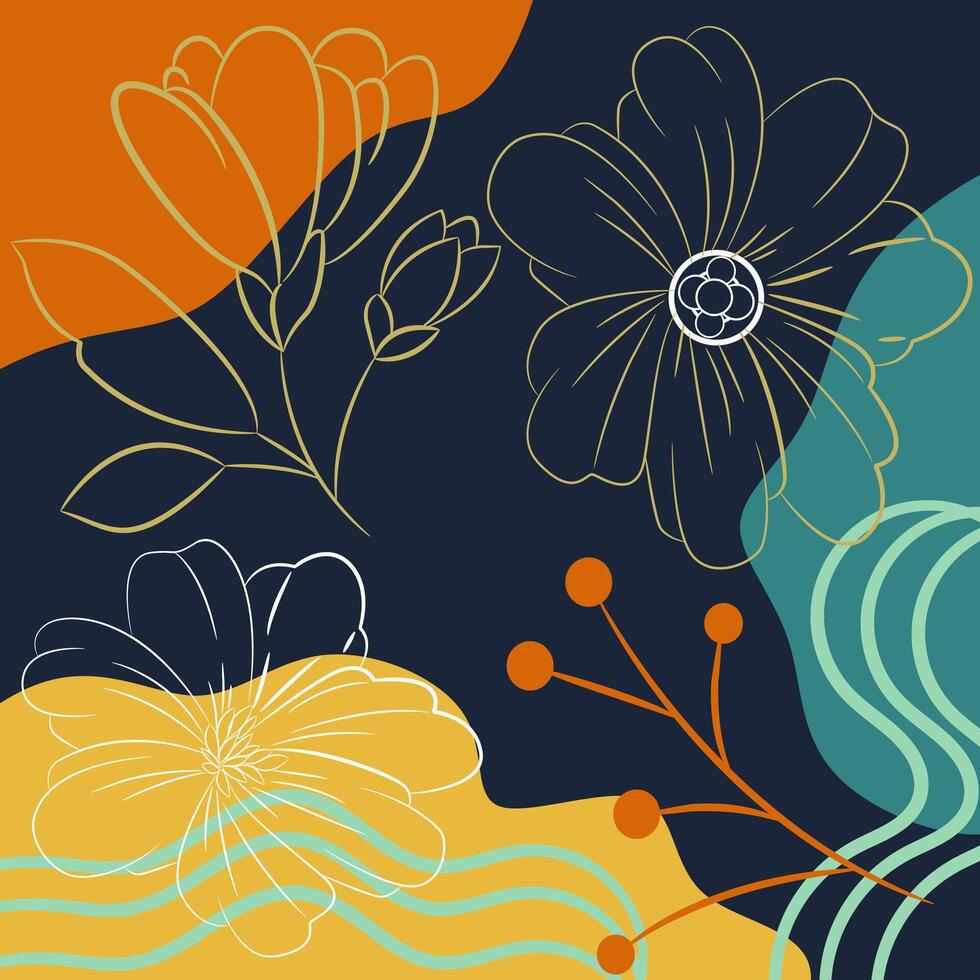 Playful Shapes and Botanical Element vector