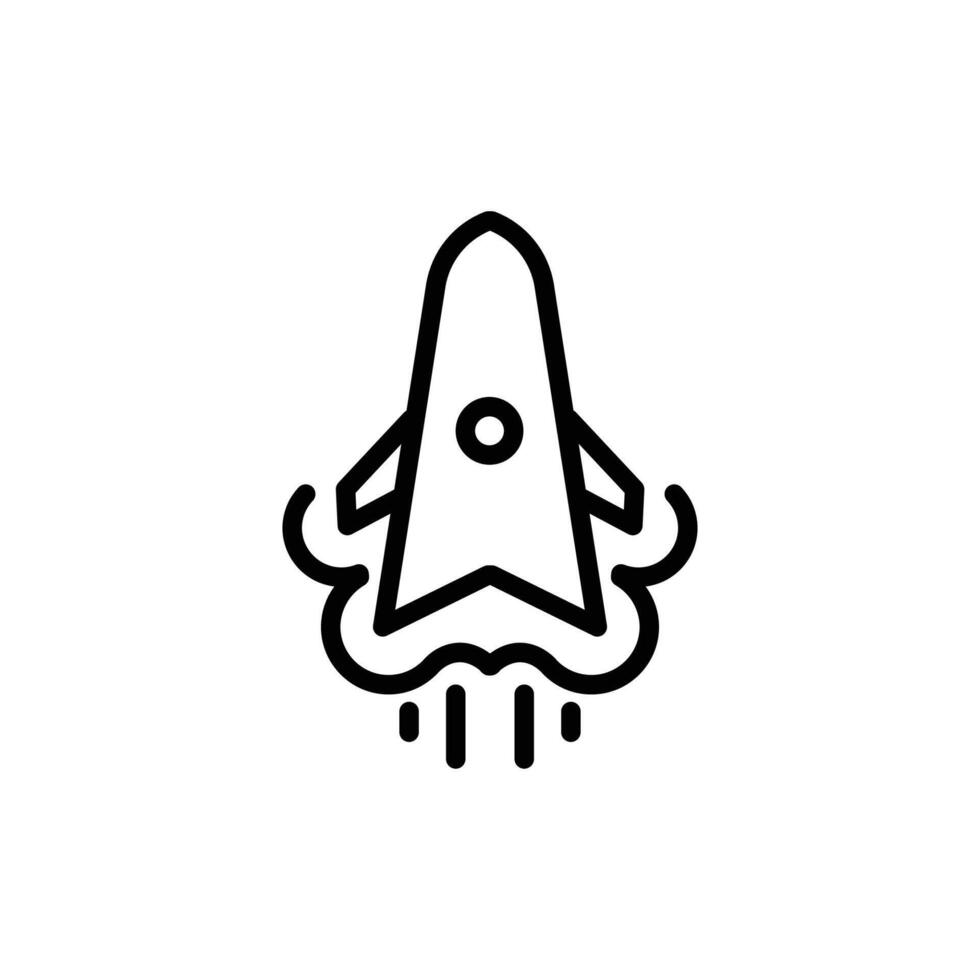 rocket icon line style vector