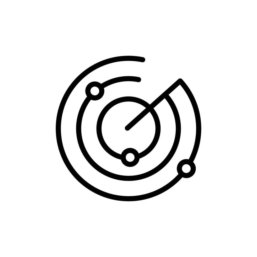 radar icon line style vector