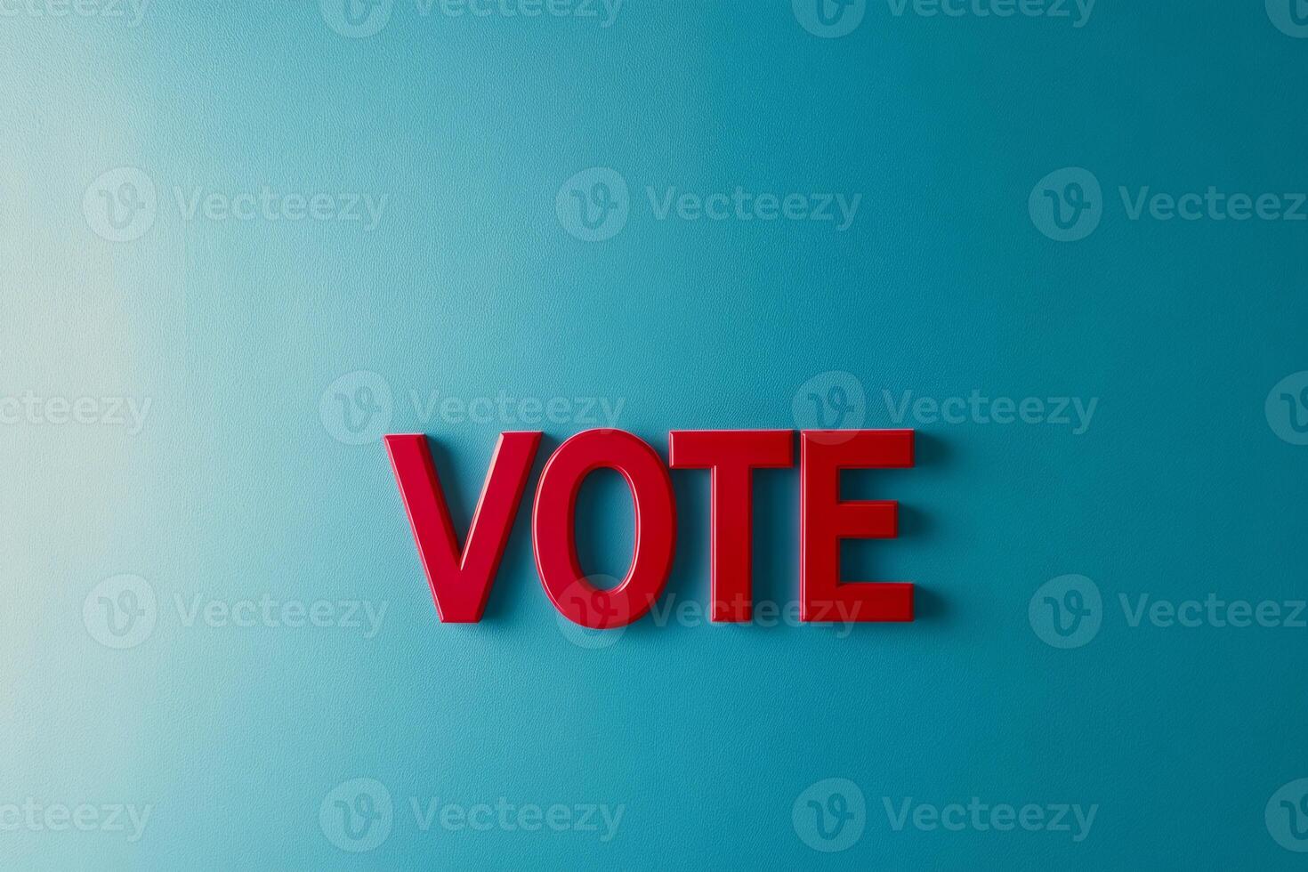 Vote boldly with impactful red, white, and blue typography on a modern turquoise background photo