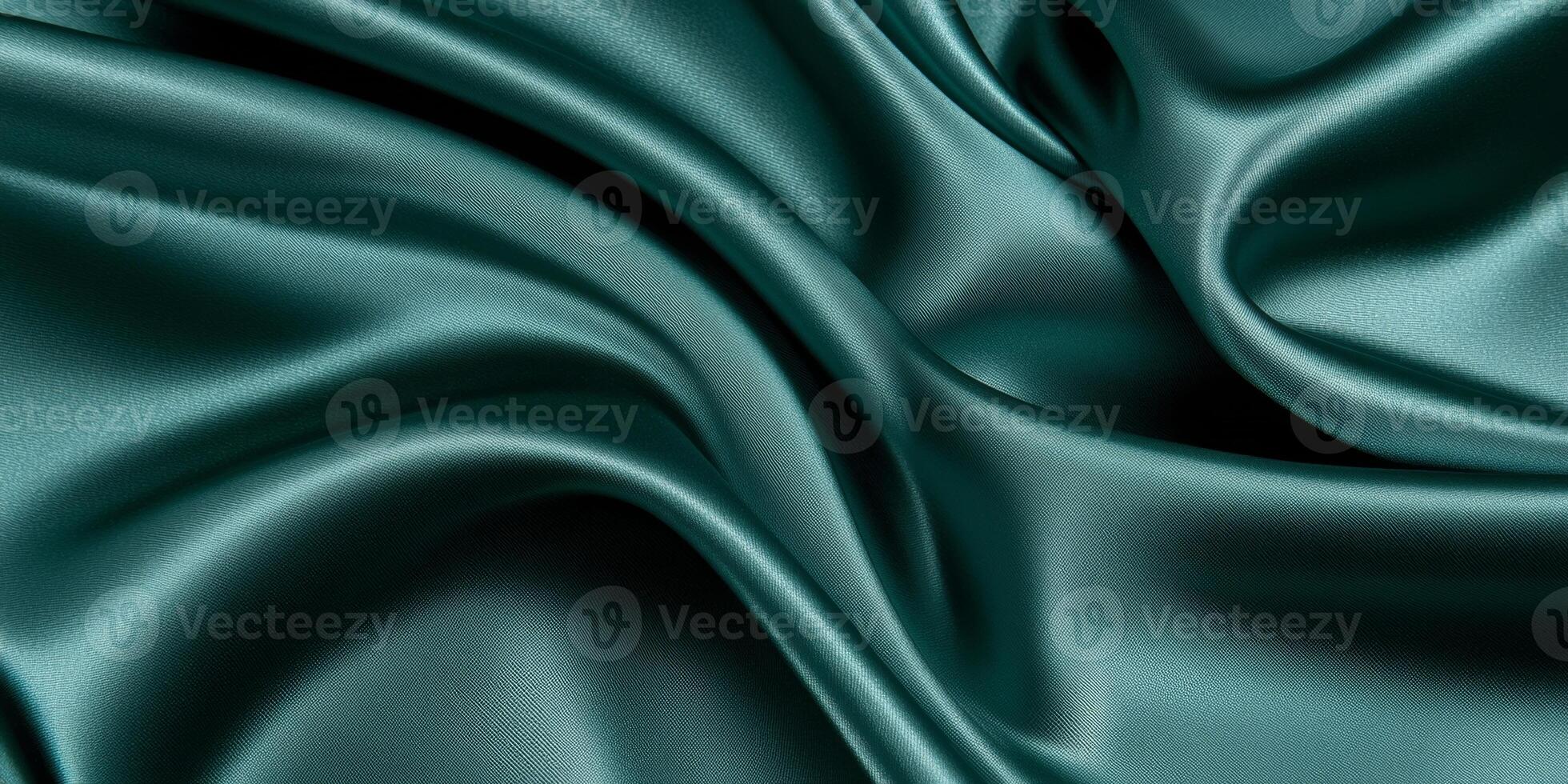 Elegant textured fabric with smooth teal and dark green shades in a modern minimalistic design photo