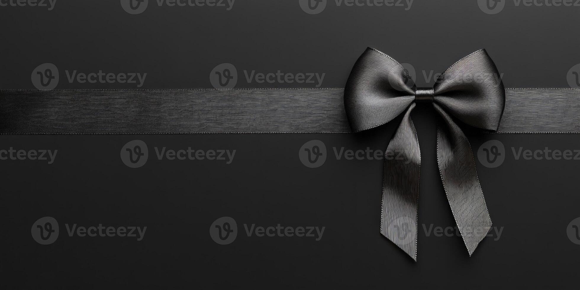 Elegant Black Friday design featuring a luxurious black bow on a sleek dark background showcasing exclusive offers photo