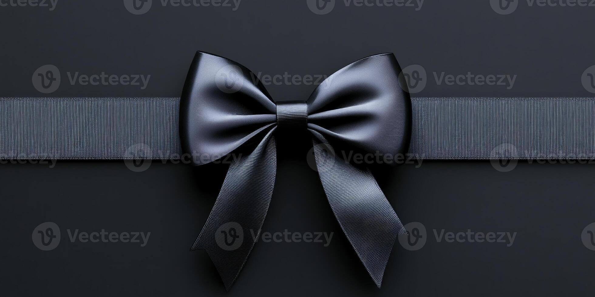 Elegant minimalistic design featuring a sleek black bow on a dark background for Black Friday promotions photo