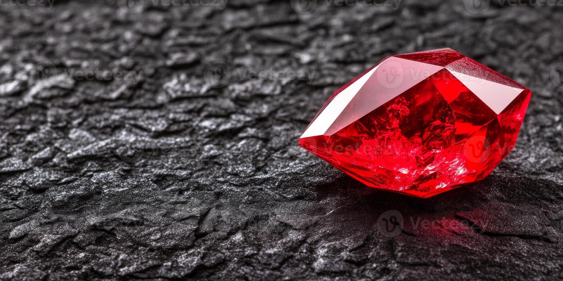 A dark and mysterious setting illuminated by a vibrant red glowing crystal amid deep shadows and a crimson palette photo