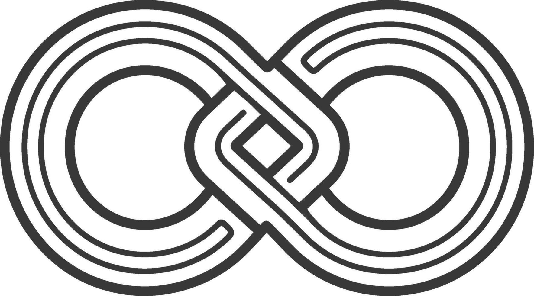 An infinity symbol with two lines vector