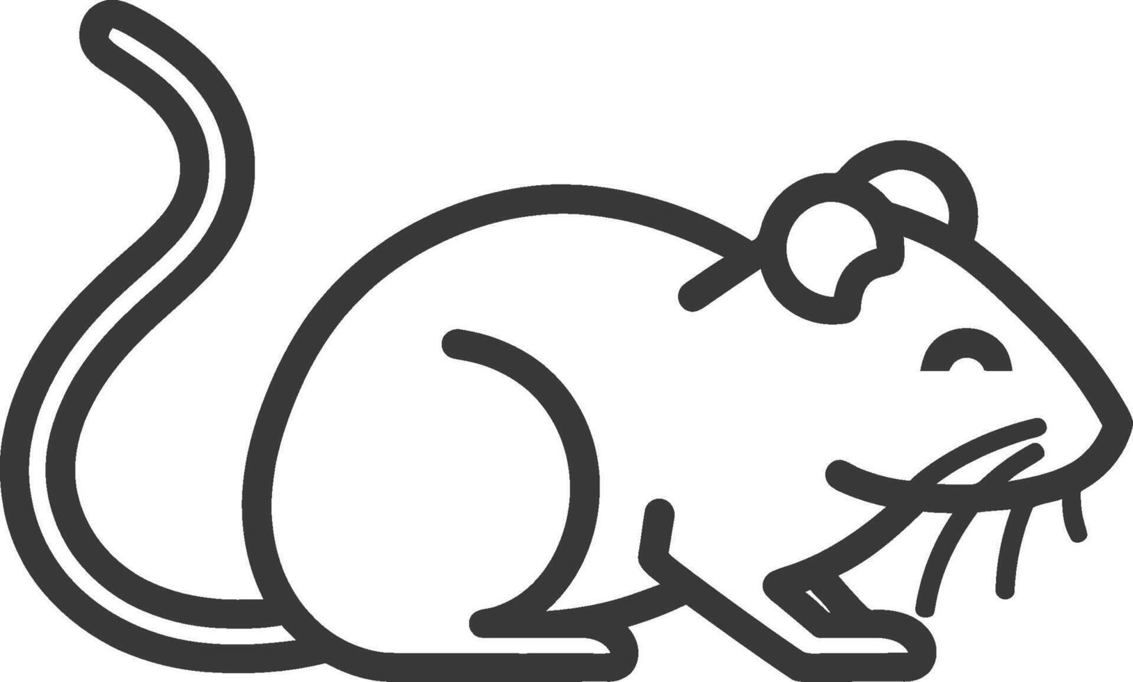 A black and white drawing of a mouse vector