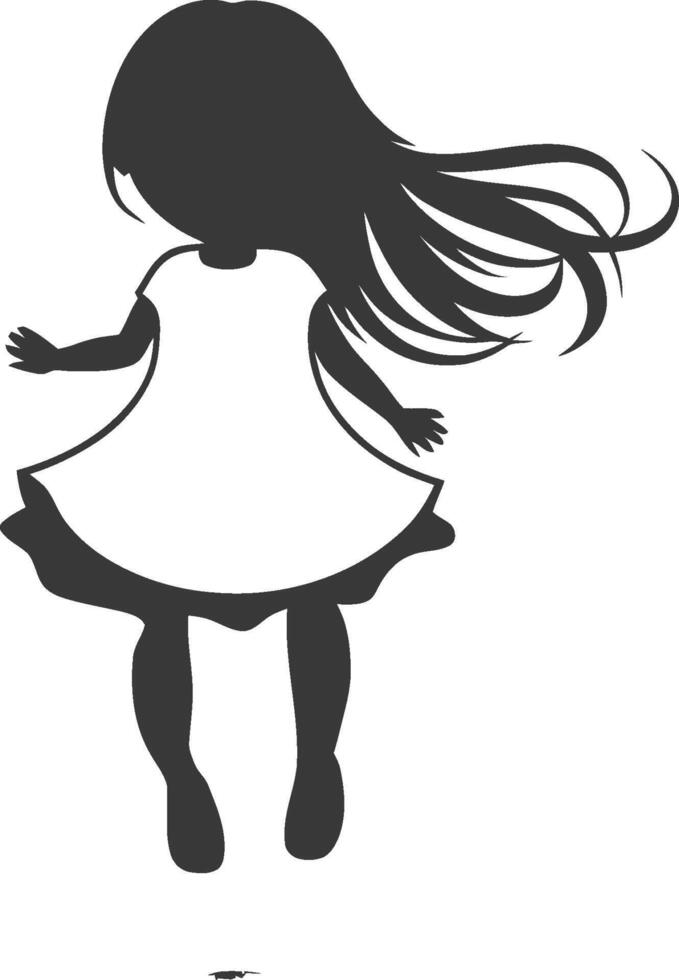 Silhouette of a girl in a dress vector