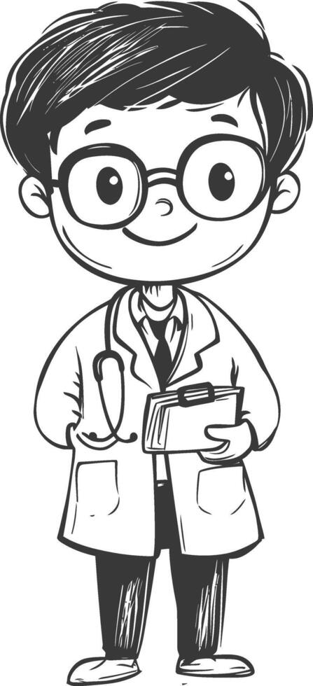 A cartoon doctor holding a folder vector