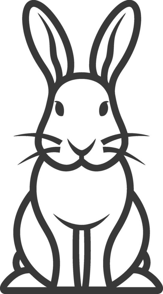 A black and white drawing of a rabbit vector