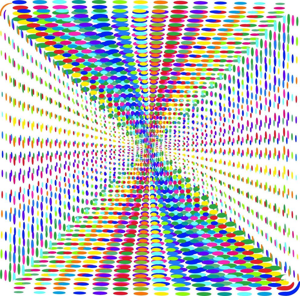 abstract background with a rainbow of lines and dots vector