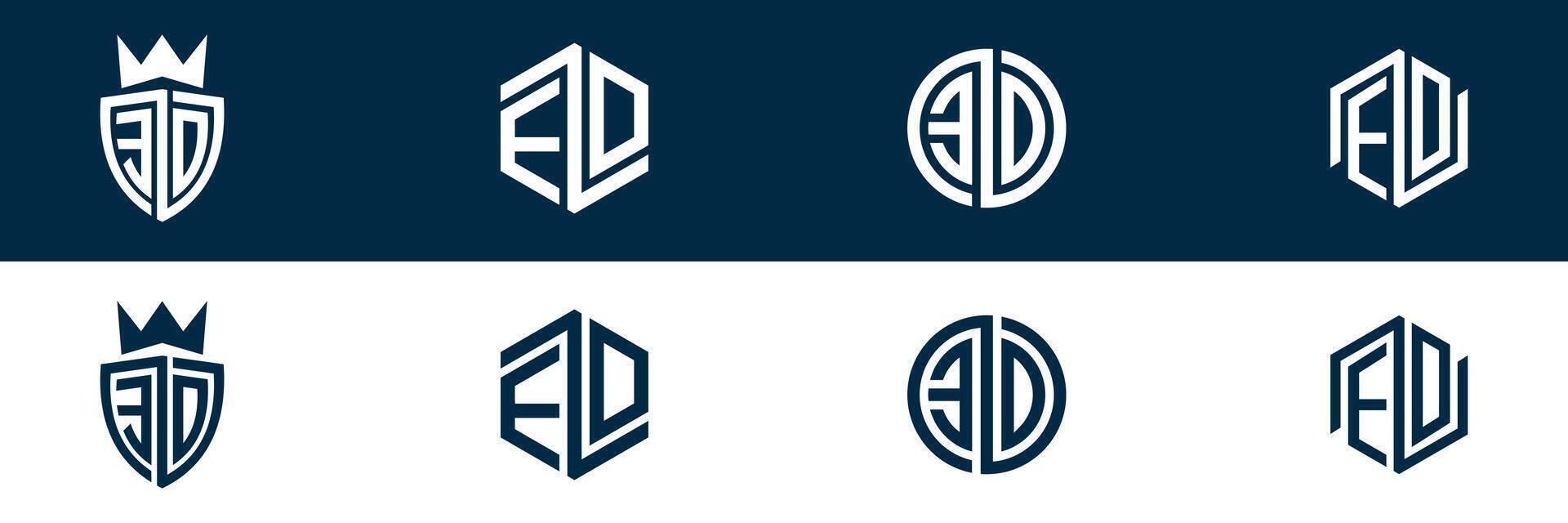 Typography ED letter logo design vector