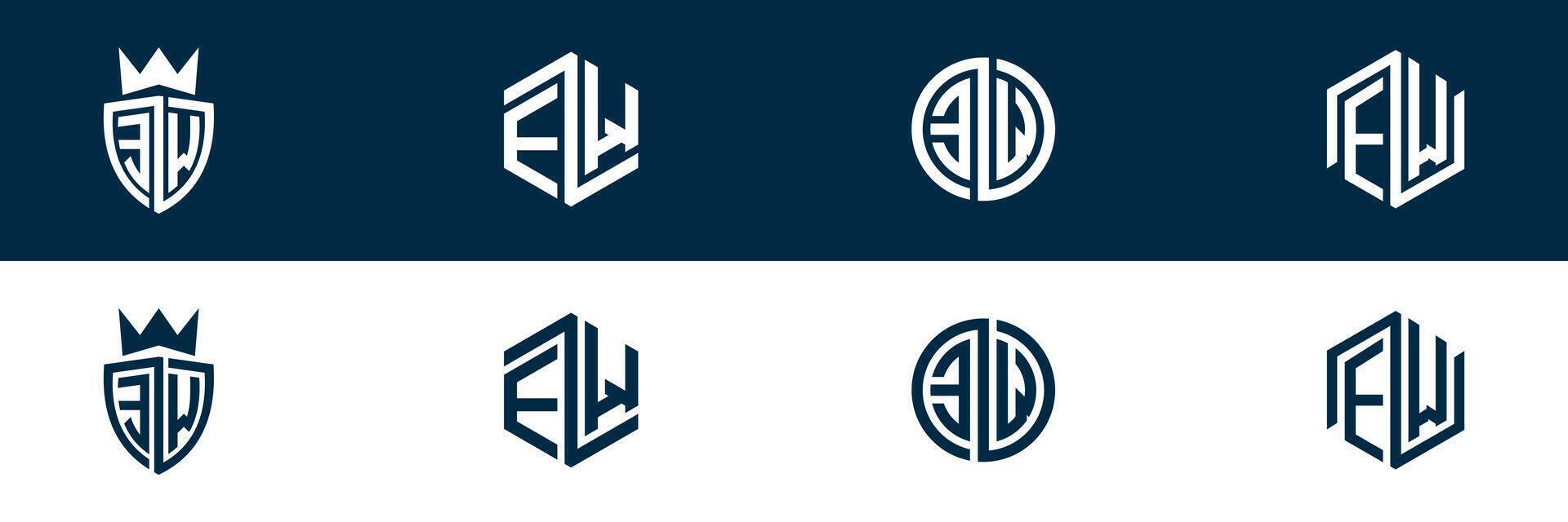 Typography EW letter logo design vector