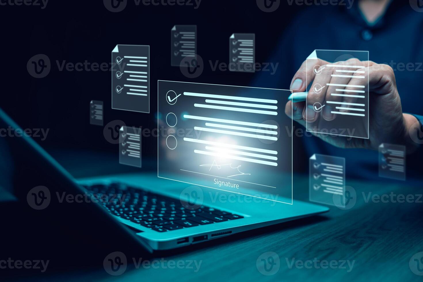 checklist and clipboard task documentation management, business people working laptop checklist questionnaire assessment form, online survey online exam Choosing the right answer in the exam photo