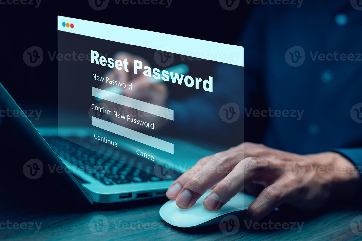 Security and reset password login online concept Hands typing and entering username and password of social media, log in with smartphone to an online bank account, data protection from hacker photo